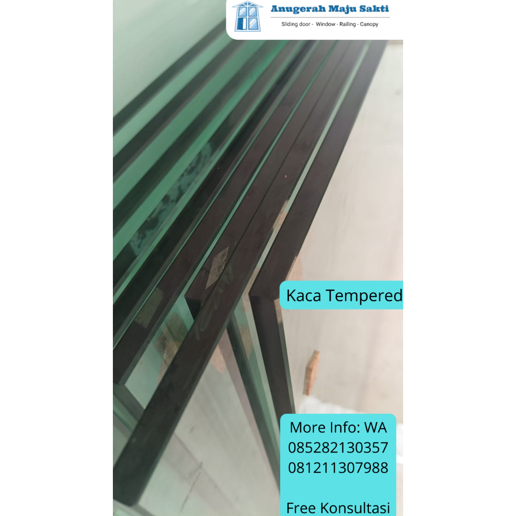 Kaca Polos Tempered 10mm ASAHIMAS Bisa Custom