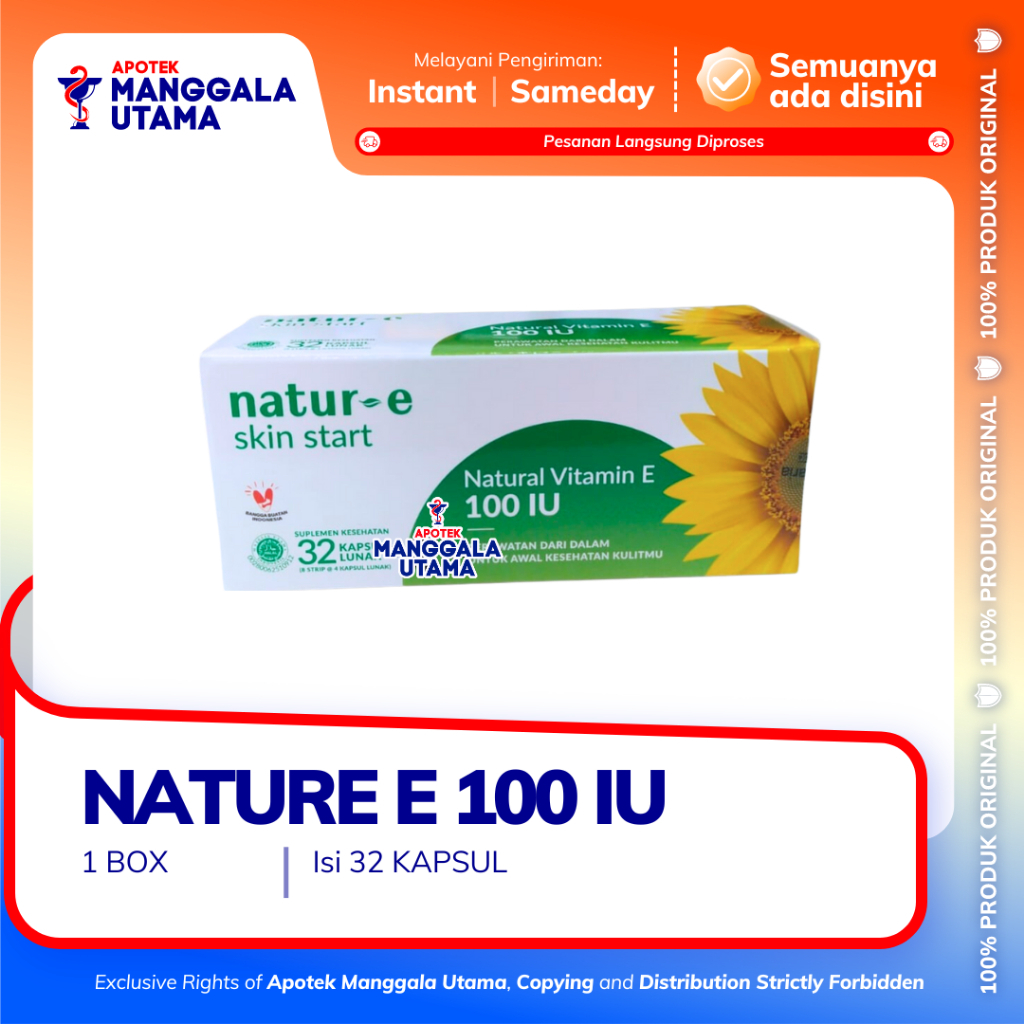 NATUR E 100 IU HIJAU SKIN START 1 BOX @32 KAPSUL