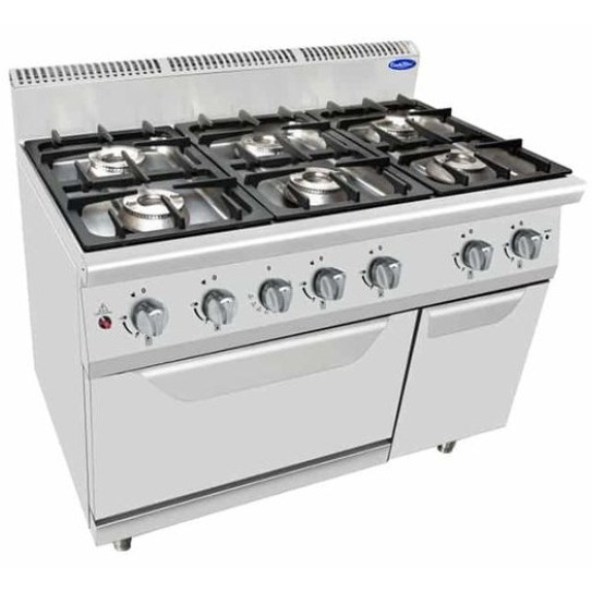 Atosa AT7G6BO-2 Gas Open Burner 6 Burner With Oven - Kompor Gas Range Burner Dengan Oven 6 Tungku