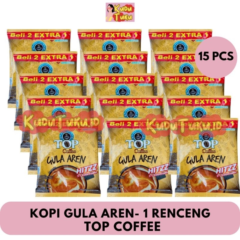 

15 PCS - TOP COFFEE GULA AREN 1 RENCENG 3in1 instan coffee