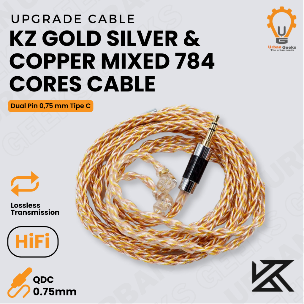 KZ Upgrade Cable Gold Silver Mixed Wired