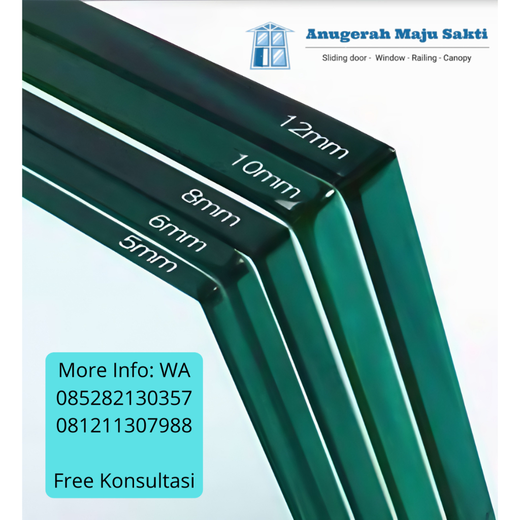 Kaca Polos Tempered Laminated 10mm + 1,52 + 10mm ASAHIMAS Bisa Custom