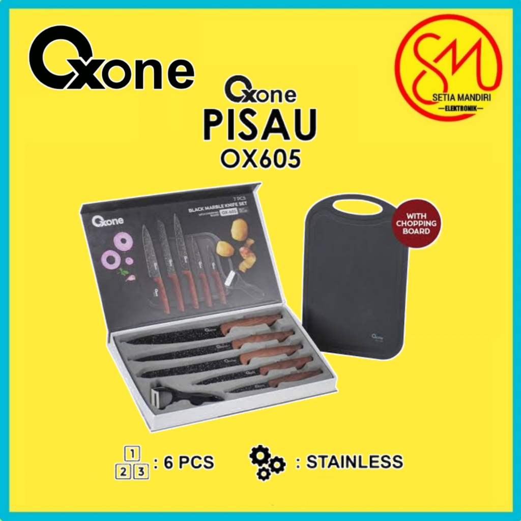 OXONE OX605 Set Pisau Dapur Marbel NEW VERSION Free Talenan SMEC