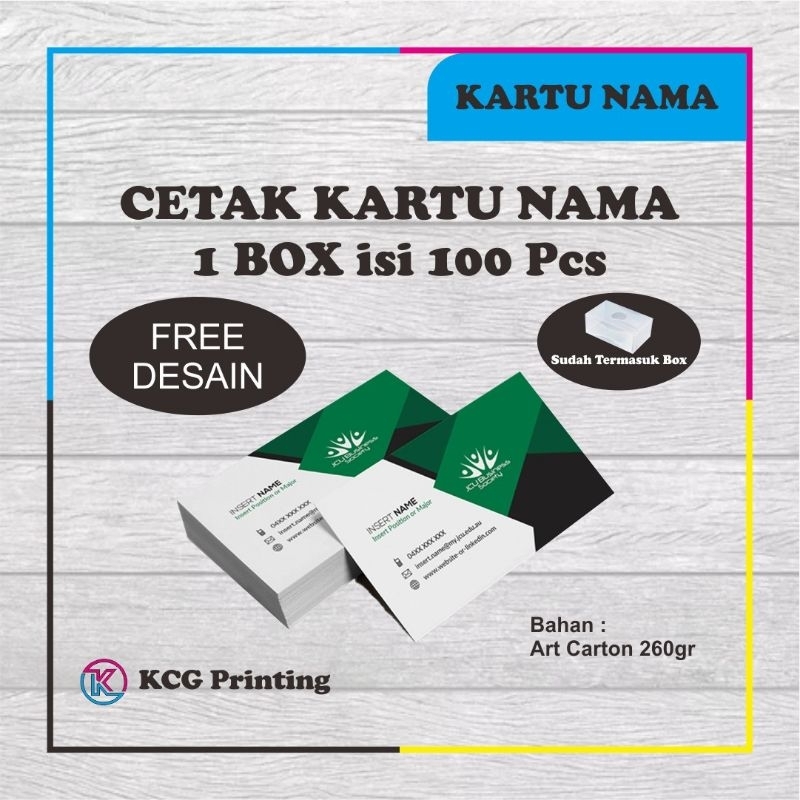 

CETAK KARTU NAMA 1 BOX isi 100Pcs + BOX || BAHAN AC260gr