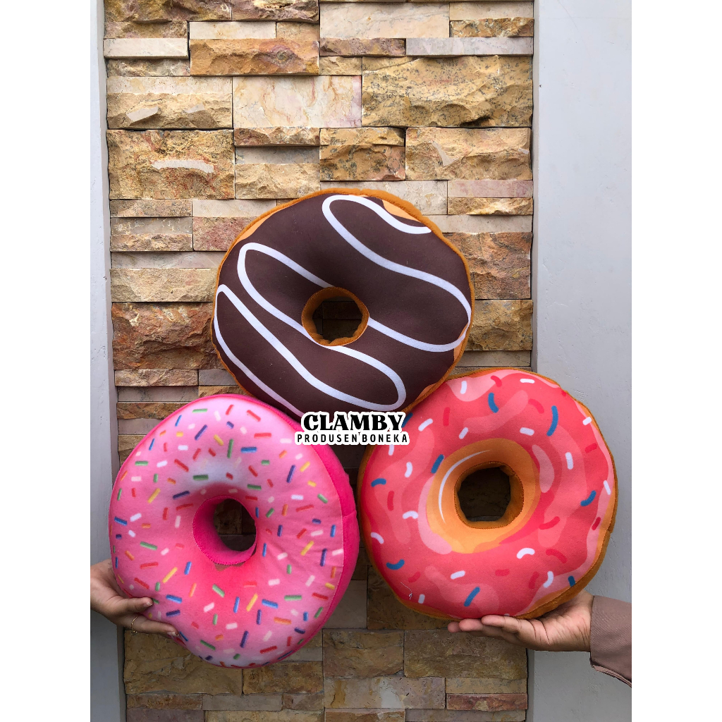 Bantal Donat Alas Duduk 30cm | Bantal Print Donat Bulat