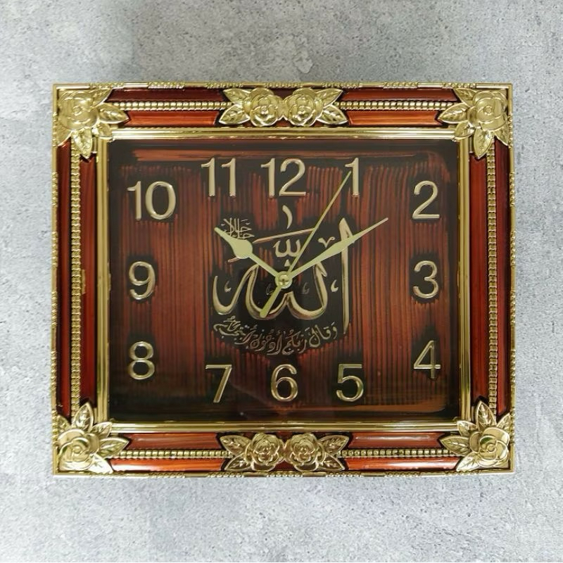 JAM DINDING 8955 KALIGRAFI NUANSA MUSLIM ARAB  Ukuran 28cm Mewah Best Seller Bisa Cod