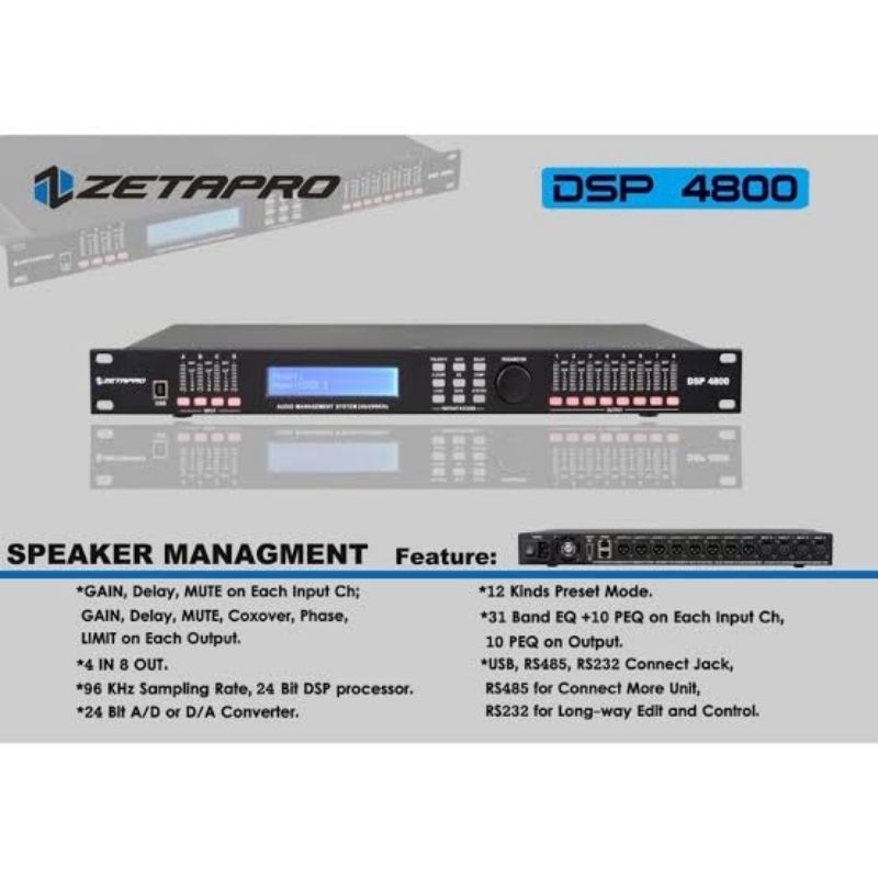 SPEAKER MANAGEMENT ZETAPRO DSP4800 ORIGINAL ZETAPRO DSP 4800