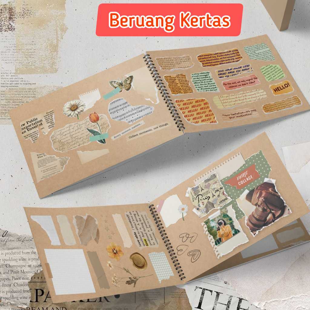 

Scrapbook album vintage hitam / Coklat notebook buku diary journal kado anniversary ulangtahun Paper