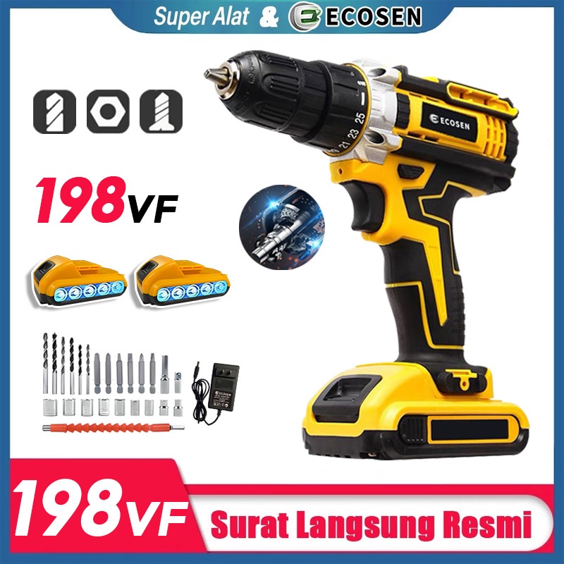 Super Alat Mesin Bor Tangan Impact Drill Bor Tanpa Kabel Bor Listrik Bor Tangan Listrik