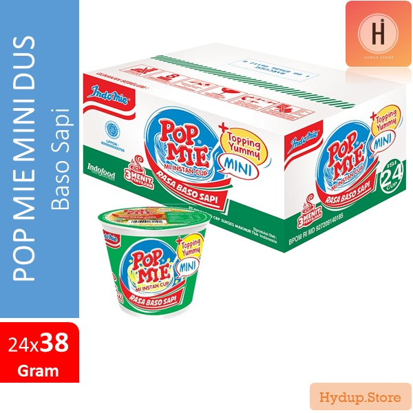 

Pop Mie | Popmie Kuah Baso Sapi Topping Yummy Dus | Karton isi 24 Cup