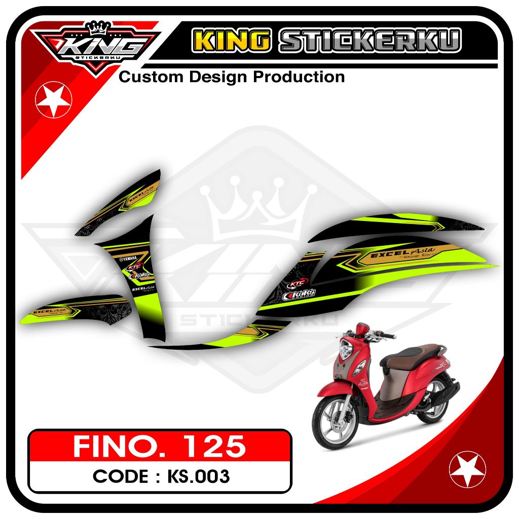 Stiker Fino 125 / Grande - Sticker Striping Aksesoris Motor Fino 125 Desain Racing. KS.03