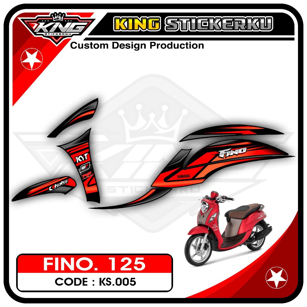Stiker Fino 125 / Grande - Sticker Striping Aksesoris Motor Fino 125 Desain Racing. KS.05