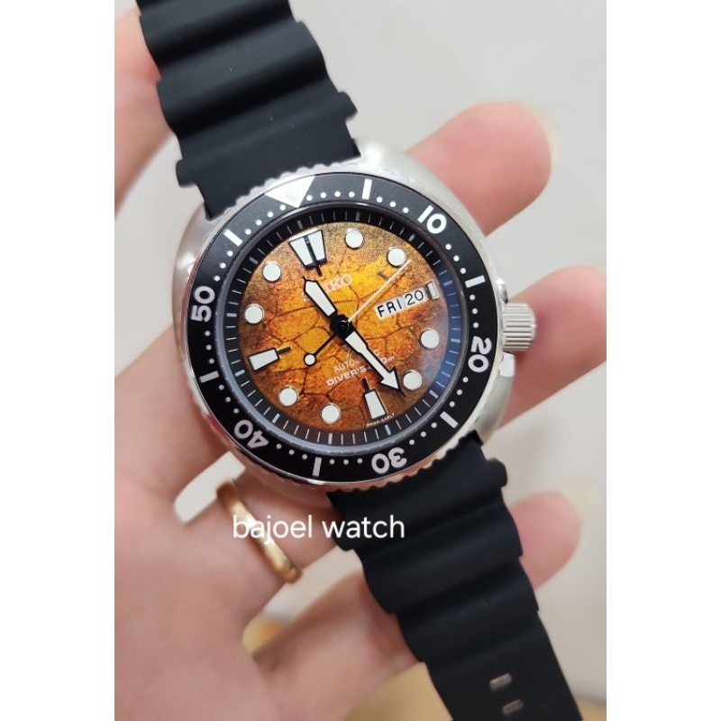 SEIKO TURTLE PROSPEX PADI LAVA MAGMA  RUBBER KARET  AUTOMATIC  [ LIMITED ]