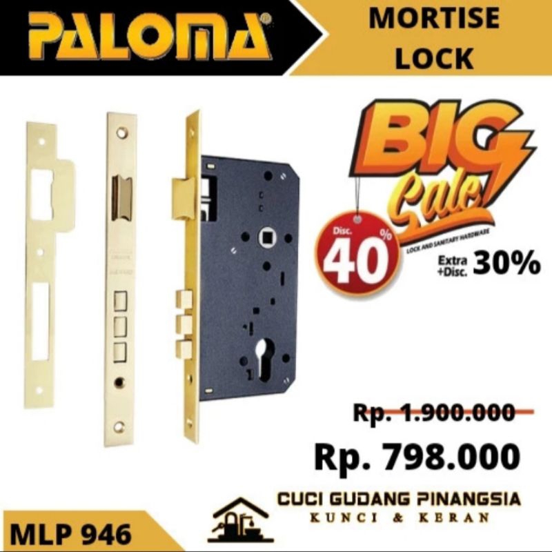 PALOMA MLP 946 BODY KUNCI MORTISE LOCK EXCLUSIVE SWING 60MM PB