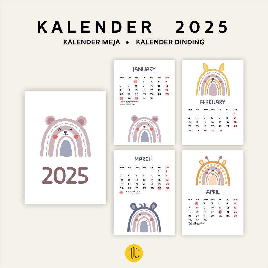 

Kalender Motif Pelangi 2025 / Kalender Cute 2025 / Kalender Dinding Pelangi 2025 / Kalender Meja Pelangi 2025 / Kalender Duduk 2025