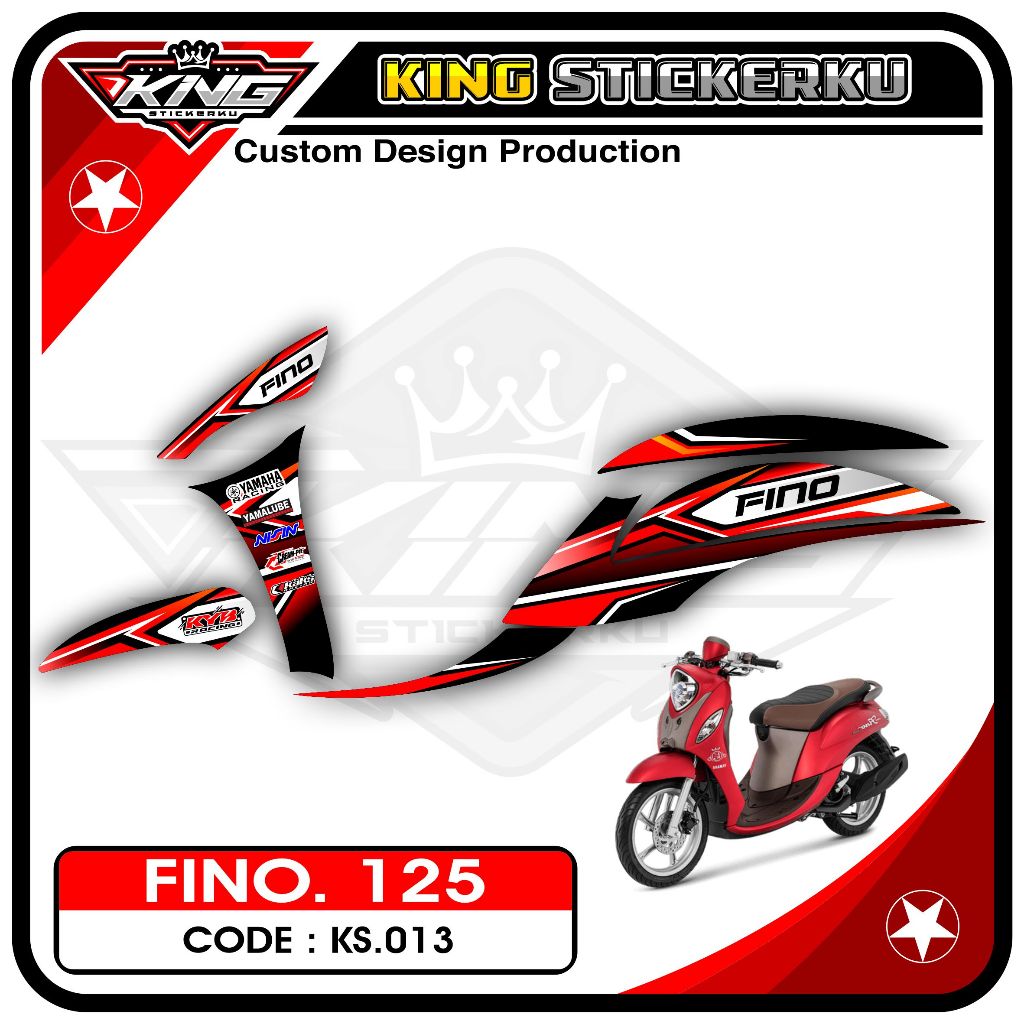 Stiker Fino 125 / Grande - Sticker Striping Aksesoris Motor Fino 125 Desain Racing. KS.013