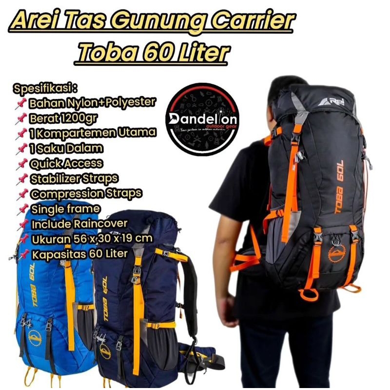 Arei Tas Gunung Carrier Toba 60L