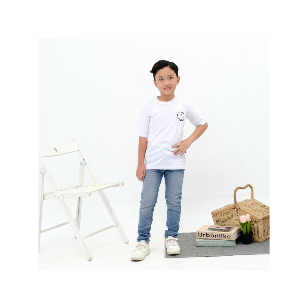 LITTLE ZOLAQU - Kaos Anak BAGGY SIZE Unisex 0-6 Tahun Premium Cotton Combed 30s - PUTIH CLD