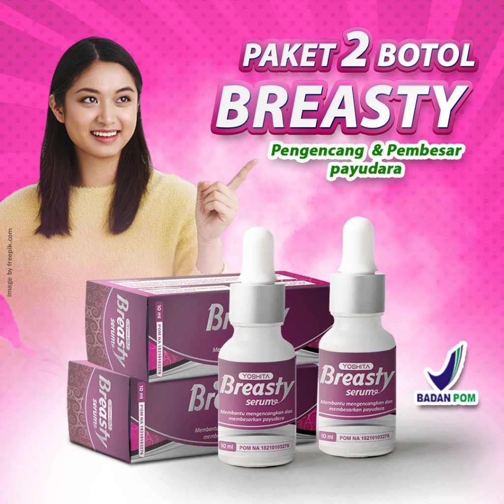 Yoshita breasty serum paket 2 botol perawatan payudara pengencang payudara