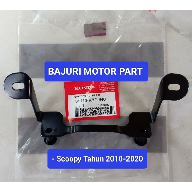 Bracket Besi Plat Nomor KYT Dudukan Plat Scoopy Karbu, Scoopy Fi Esp 2010-2020 Original