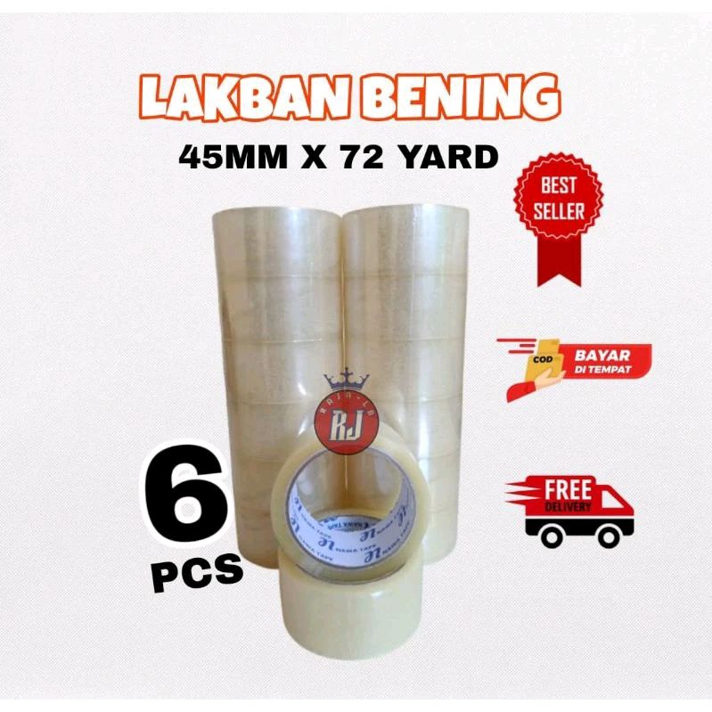 

Lakban bening 45 x 72 yard ( 6pcs )