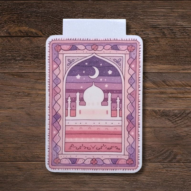 

Pembatas Buku Magnet | Handmade Magnetic Bookmark | Qur'an I Prayer Rug | Sajadah Pink