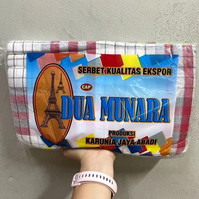 1 lusin serbet dapur tebal cap dua munara/lap serbet/lap piring/lap dapur