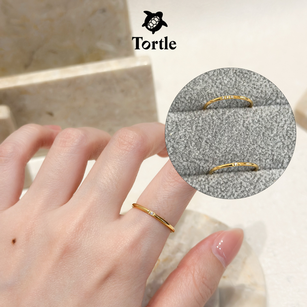 TORTLE - Cincin Titanium Simple Wanita EVE | Perhiasan Cincin Mewah Fashion Premium Simple Ring Aest