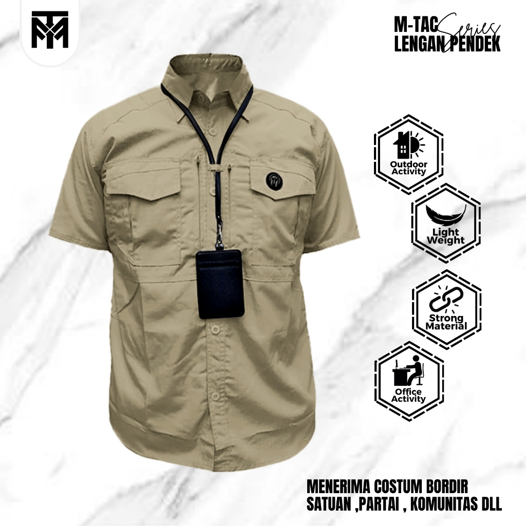 Kemeja Tactical Lengan Pendek Pria Baju Kerja Dinas Kantor Lapangan