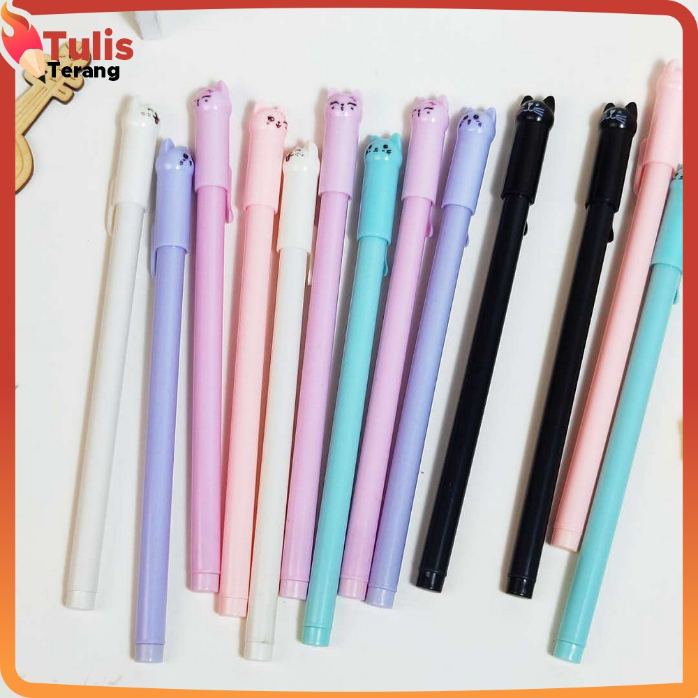 

Pena Unik Bolpen Motif Kucing Lucu Stationary Alat Tulis / Pulpen Gel Karakter Kartun Kucing Tulis Terang A14