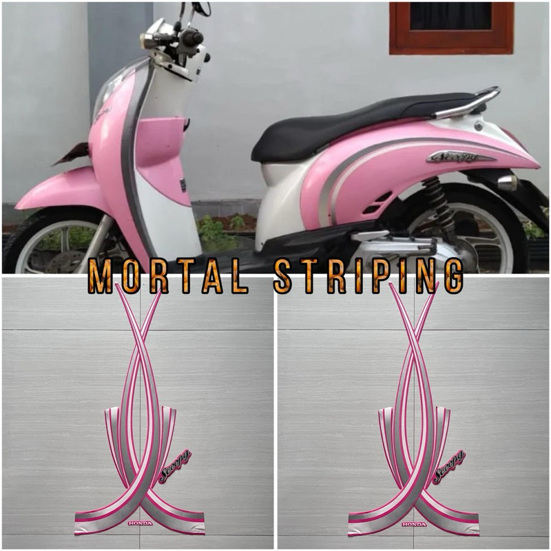 STIKER STRIPING MOTOR SCOOPY KARBU 2012 2013 PINK