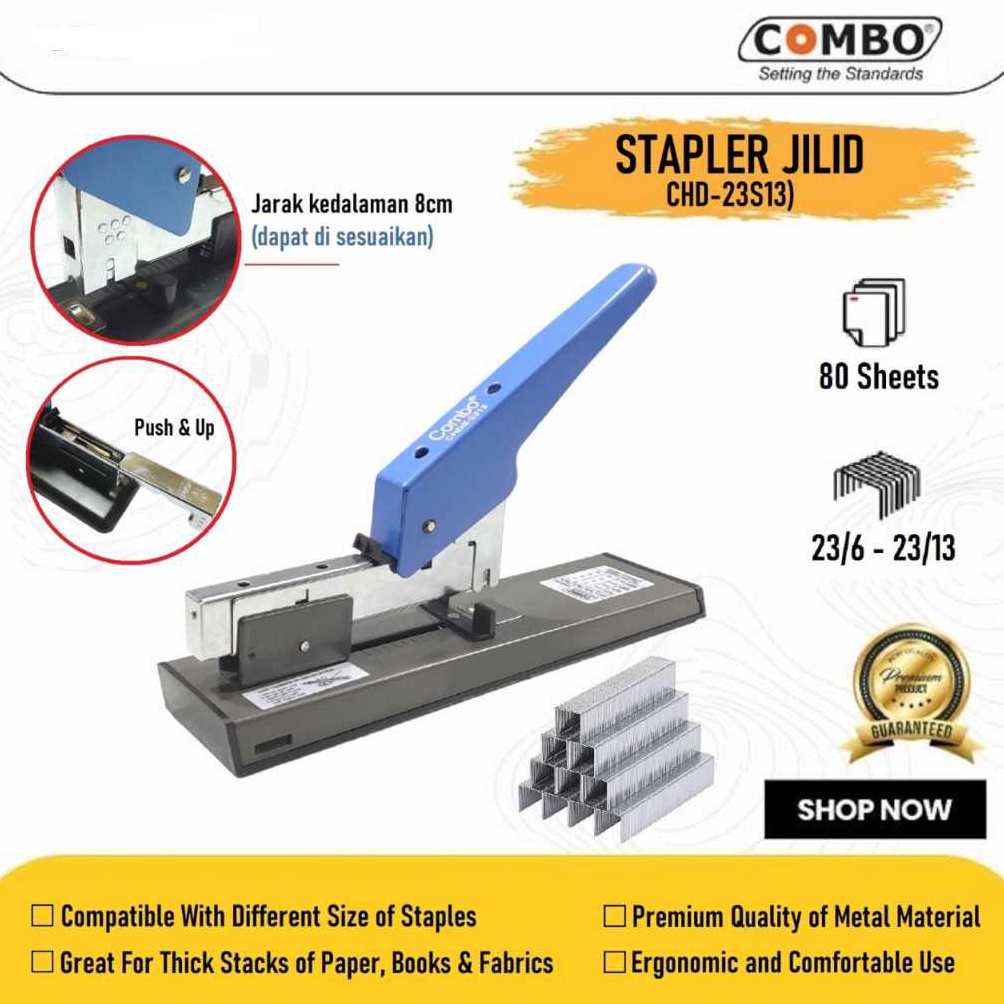 

KODE J9Z4 Alat stapler jilid besar 23S13HD12N23 Combo