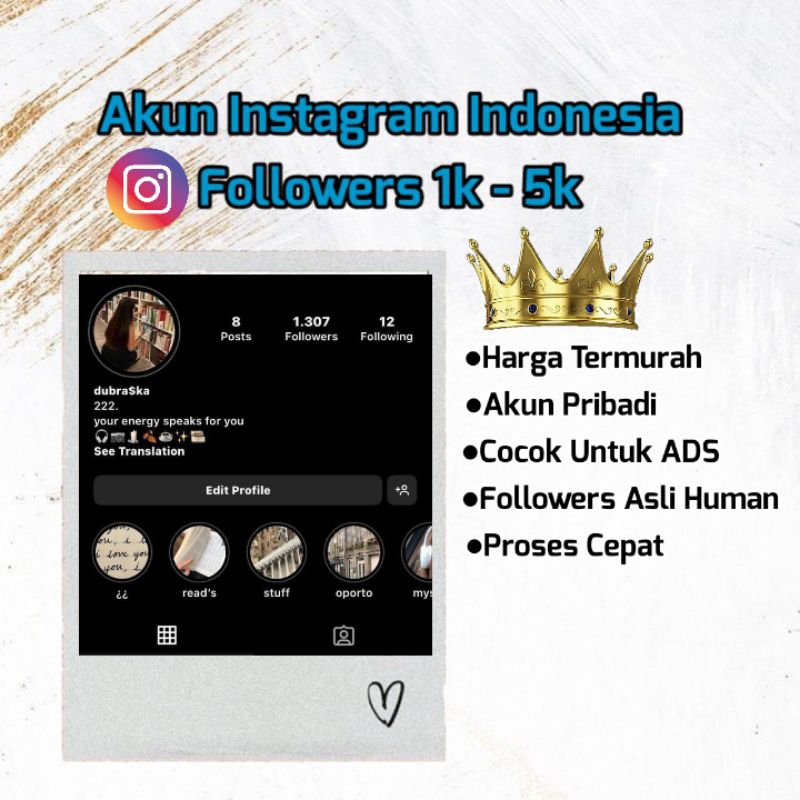 Jual Cepat Akun Instagram Followers 1k - 5k Harga Termurah‼️