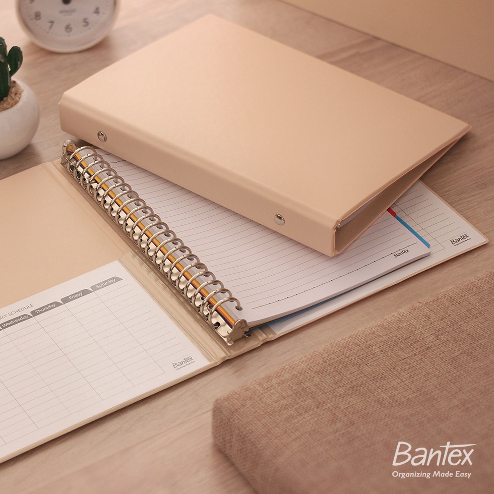 

KODE Y6S2 Bantex Binder Note A5 2 Ring Besi Loose Leaf Multiring Binder Peach 1324 45