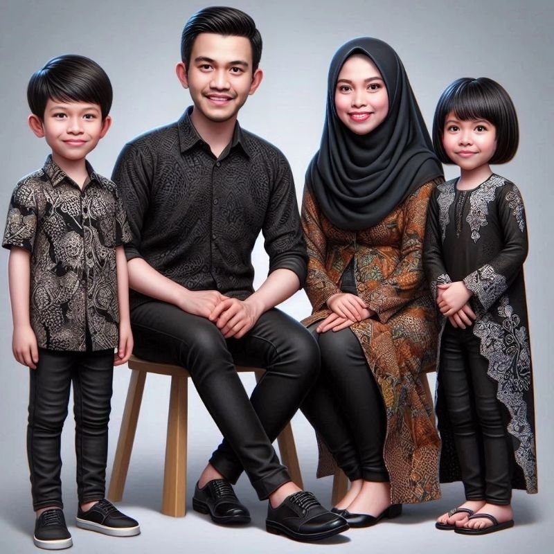 Edit Foto Karikatur 4D | Keluarga Besar