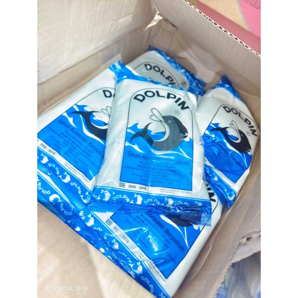 

garam dolpin 1kg dolphin per dus isi 12 pcs