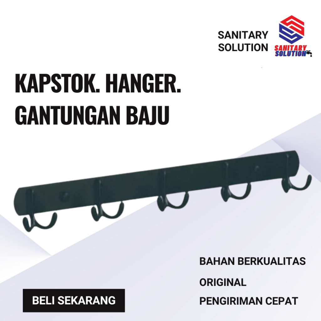 Kapstok Plastik 5 hook Gantungan Baju Wall Hanger  Cantolan Baju