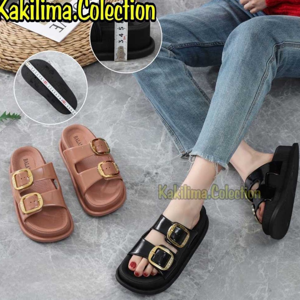Terbagus Sandal slip on wedges wanita sendal karet jelly perempuan Balance 566