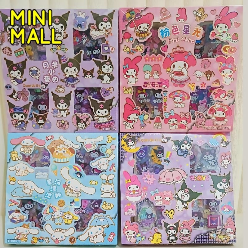 

Stiker Sanrio Kuromi Melody Cinamorol 100 Lembar