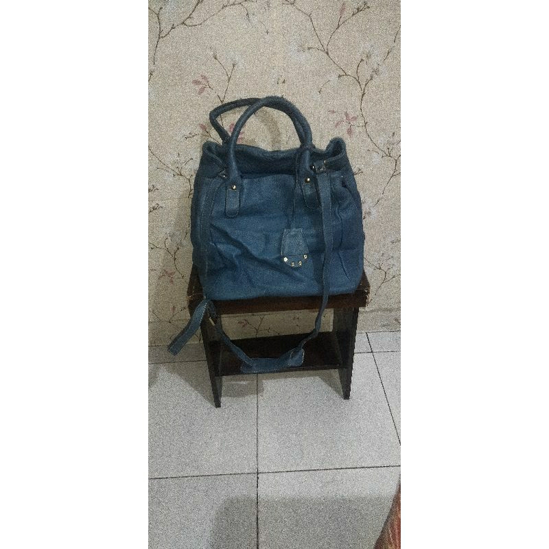Sling Bag The Van kulit mantul biru