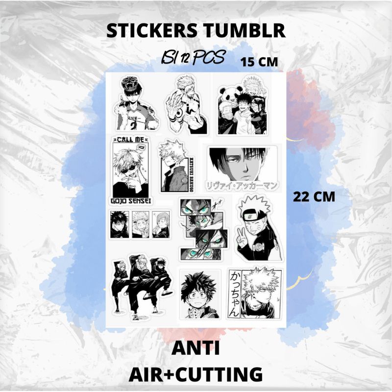

STICKERS TUMBLER AESTHETIC ISI 12PCS ANTI AIR+CUTTING VOL 7