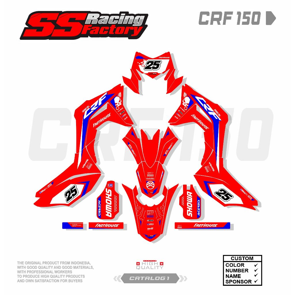 DECAL STIKER MOTOR CRF 150 L MERAH / STIKER CRF / DECAL CRF 150 FULL BODY BEBAS REQUEST