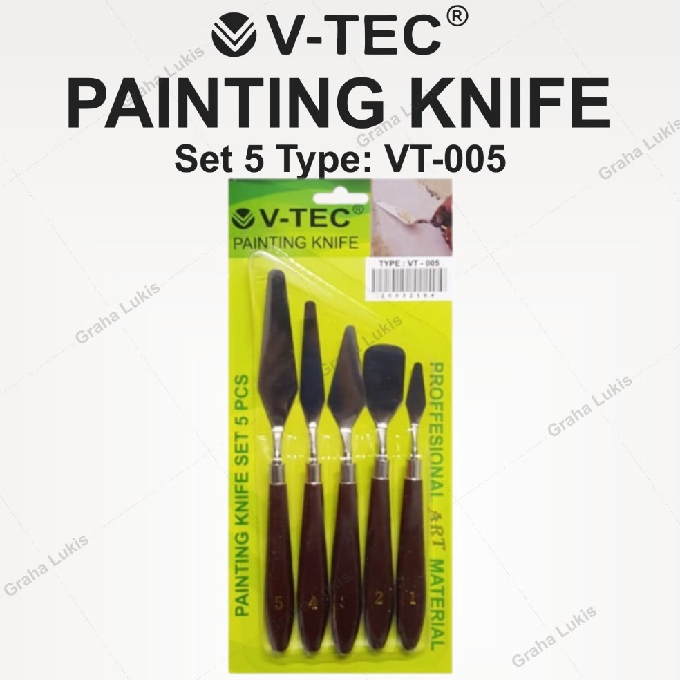 

KODE P8Z5 VTec Painting Knives Set 5 Pisau Palet VT5 VTec Painting Knives