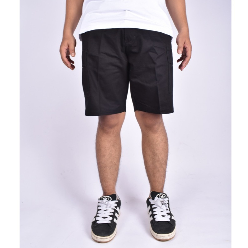 AIRSCOOP - Celana Cargo Pendek Hitam Gombrong | Celana Cargo Pendek Pria