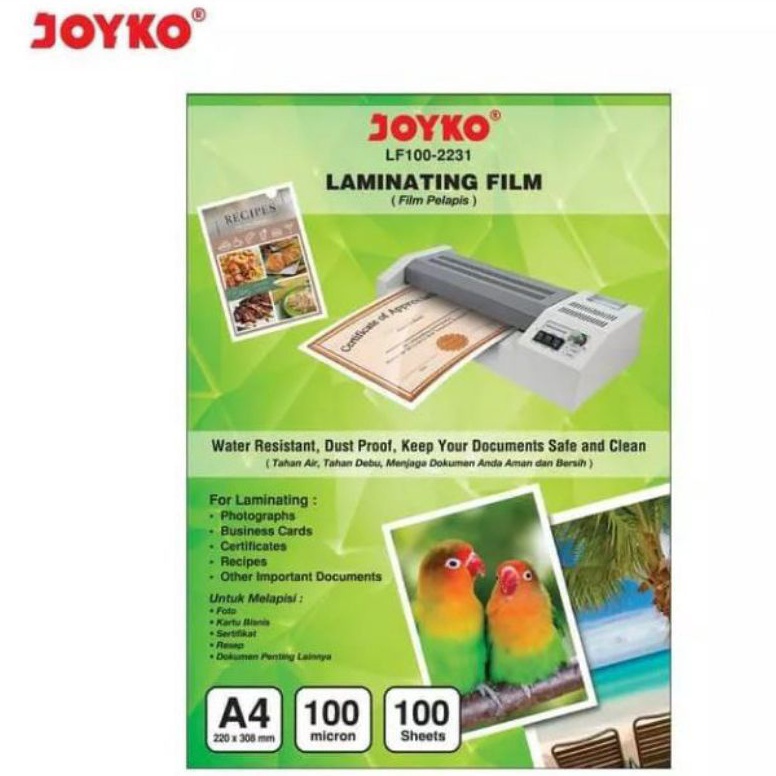 

KODE M8P4 Plastik Laminating Film A4 Joyko LF12231 1 pak