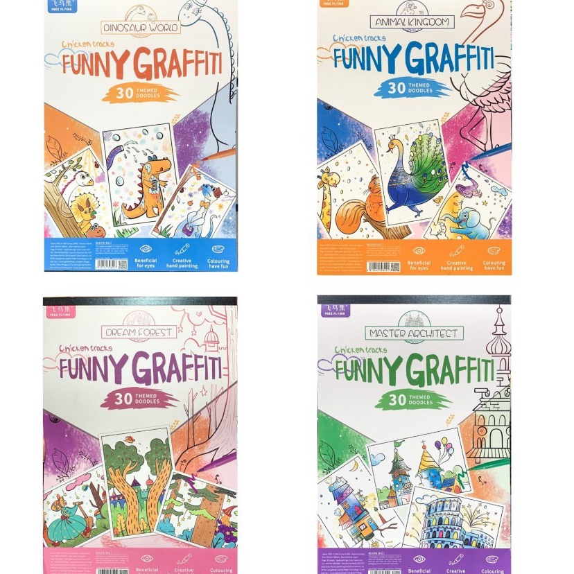 

Order Sekarang Funny Graffiti 3 Themed Doodles Giant Coloring Book Big Size Drawing