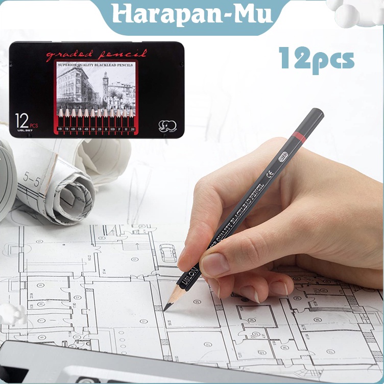 

KODE O2Z Isi 12 Pensil Sketsa Pensil Gambar Lengkap Drawing Pencil Set Charcoal Pencils Set