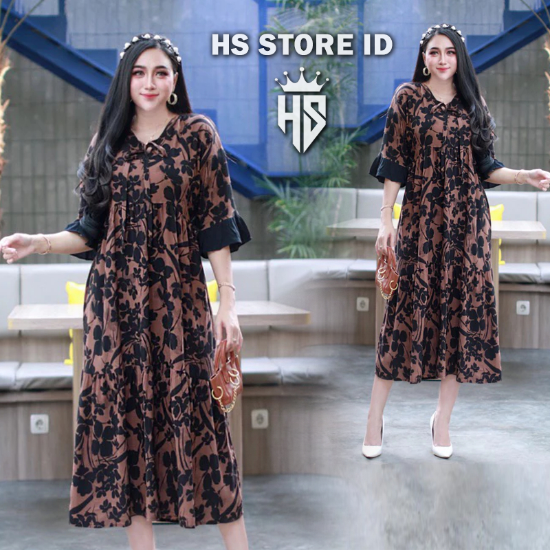 HS-STORE-ID ORIGINAL Baju Dress Wanita Daster Kekinian Terbaru VIRAL Terusan Wanita Casual Dress Das