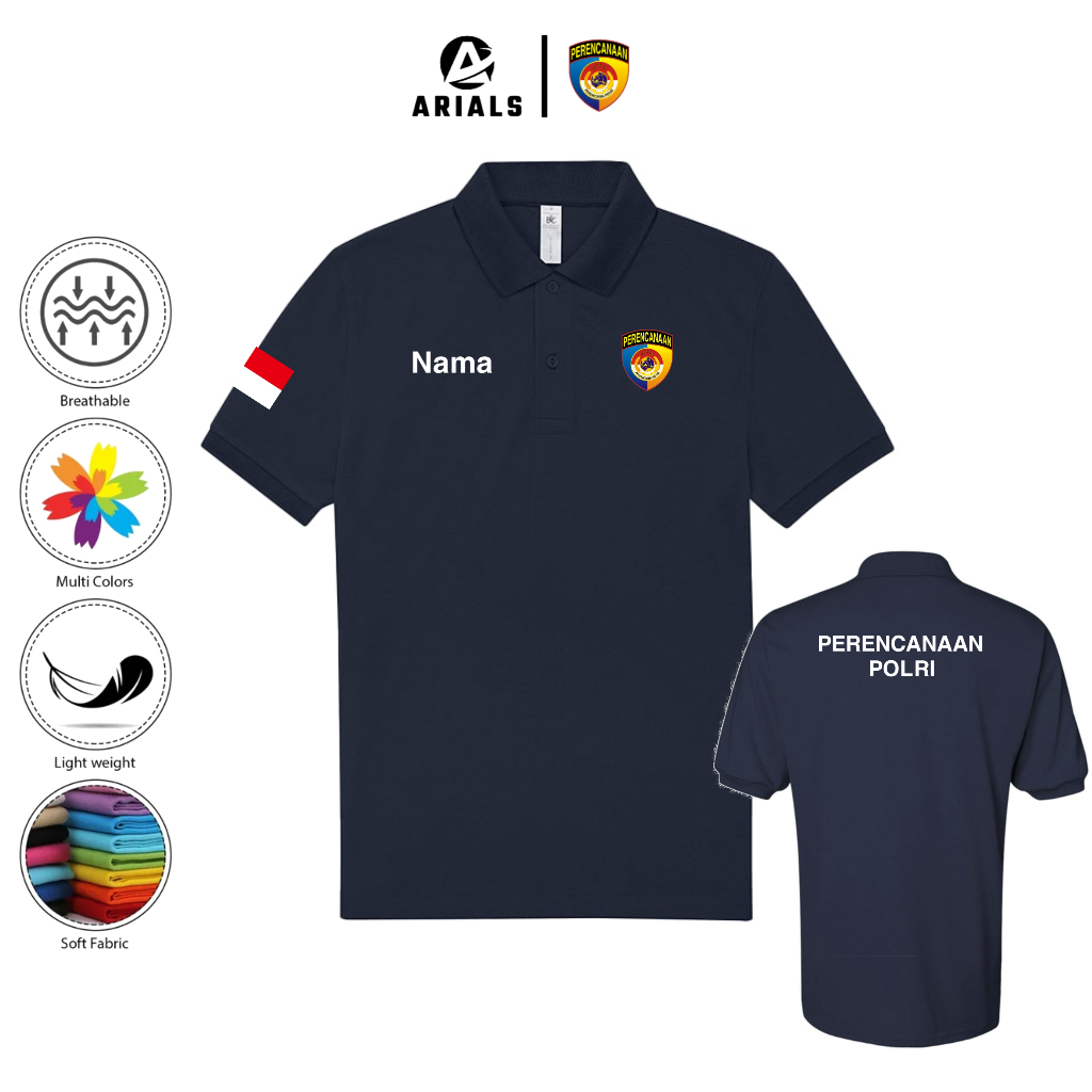Arials Polo shirt Baju Kaos Kerah Perencanaan Polri