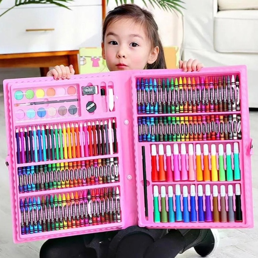 

KODE I5L4 EM Stationery Set Isi 86 Pcs Pensil Crayon Warna Cat Air Menggambar
